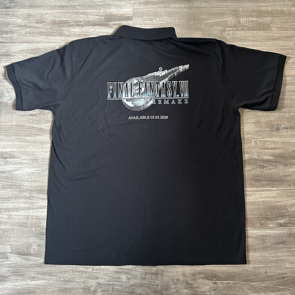 Final Fantasy VII 7 Game Remake Promo Polo Shirt 3XL Black Playstation